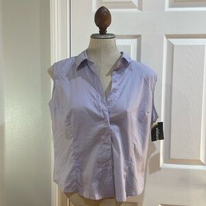Xhilaration 100% cotton button down sleeveless shirt purple lavender women’s XL